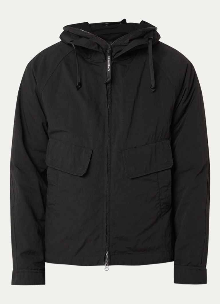 C.P. Company Heren Jack met capuchon en opgestikte zakken in de kleur Zwart, maat: XL