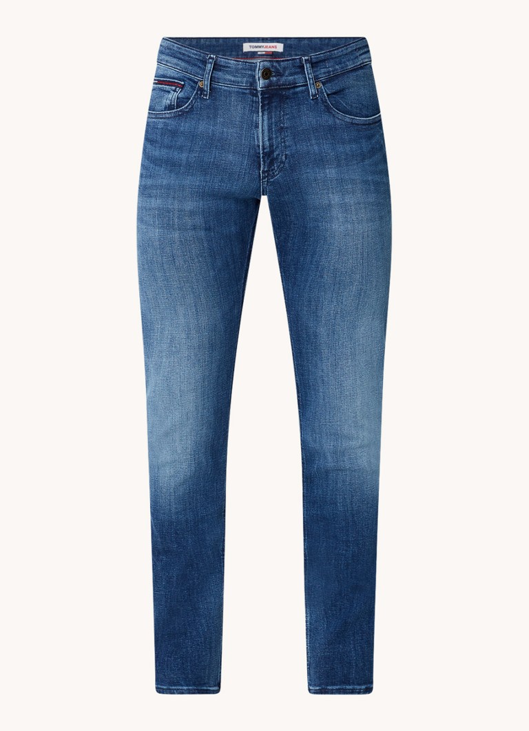 Tommy Hilfiger Heren Scanton slim fit jeans met medium wassing in de kleur Indigo