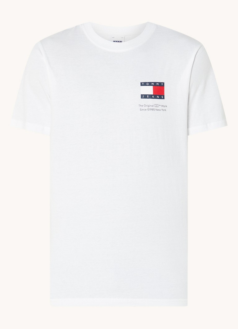 Tommy Hilfiger Heren T-shirt met logoprint in de kleur Wit