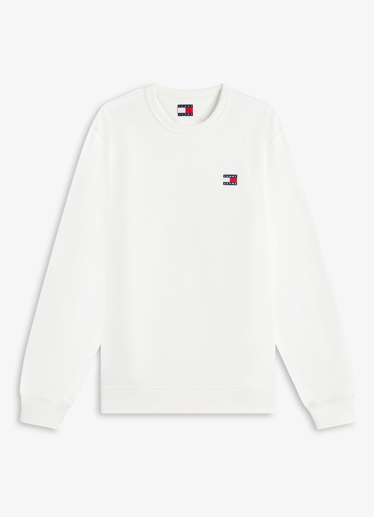 Tommy Hilfiger Heren Sweater met logo in de kleur Wit