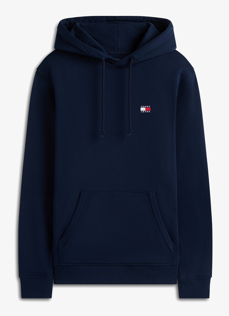 Tommy Hilfiger Heren Hoodie met logo in de kleur Donkerblauw