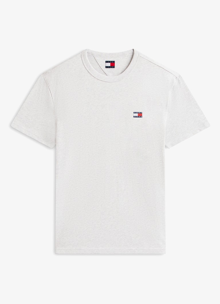Tommy Hilfiger Heren T-shirt met logo in de kleur Grijs