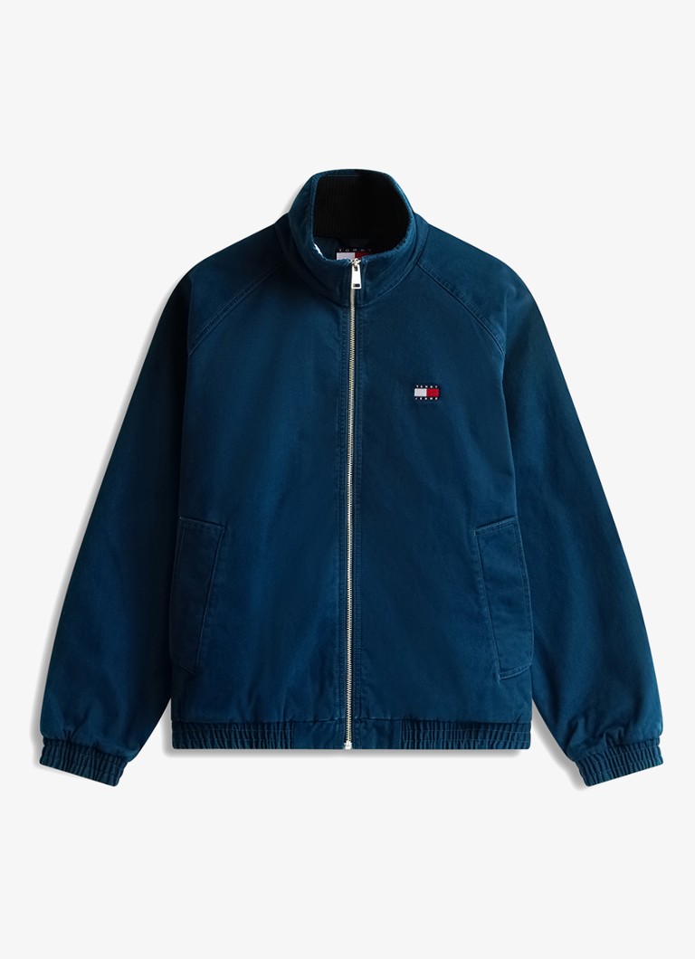 Tommy Hilfiger Heren Bomberjack met logoborduring en steekzakken in de kleur Donkerblauw