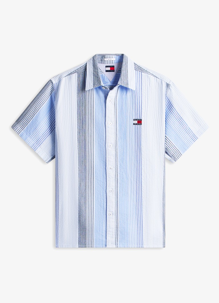 Tommy Hilfiger Heren Regular fit overhemd met streepprint in de kleur Lichtblauw