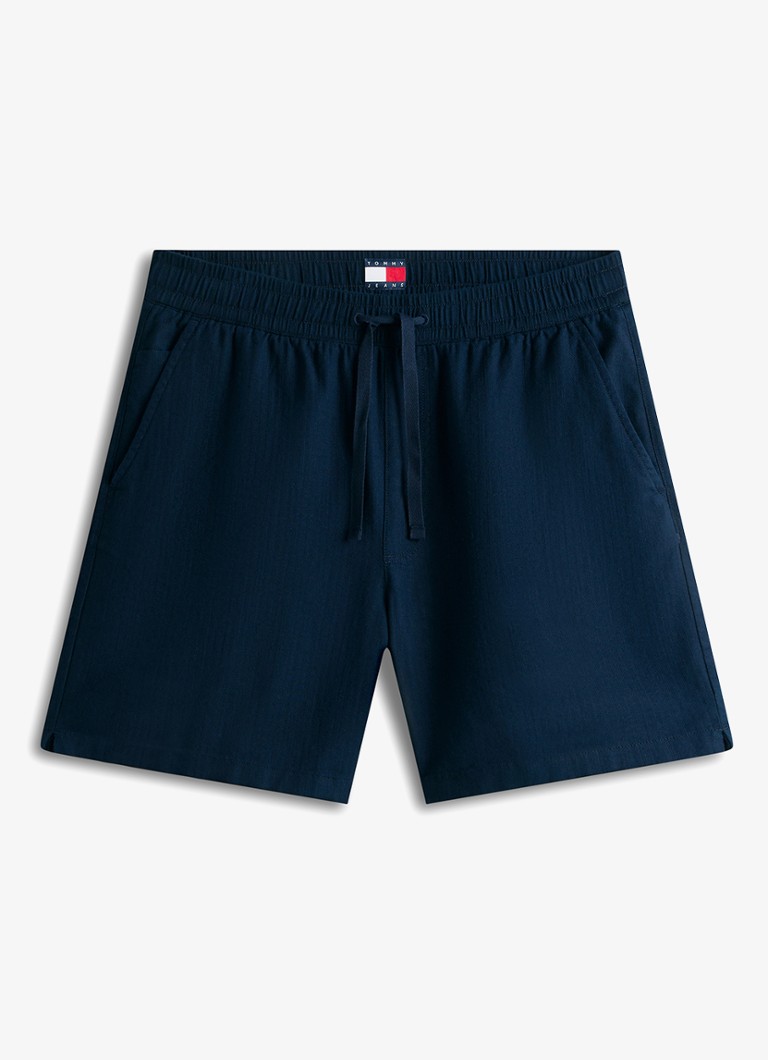 Tommy Hilfiger Heren Korte broek in katoenblend in de kleur Dark Night Navy-C1G