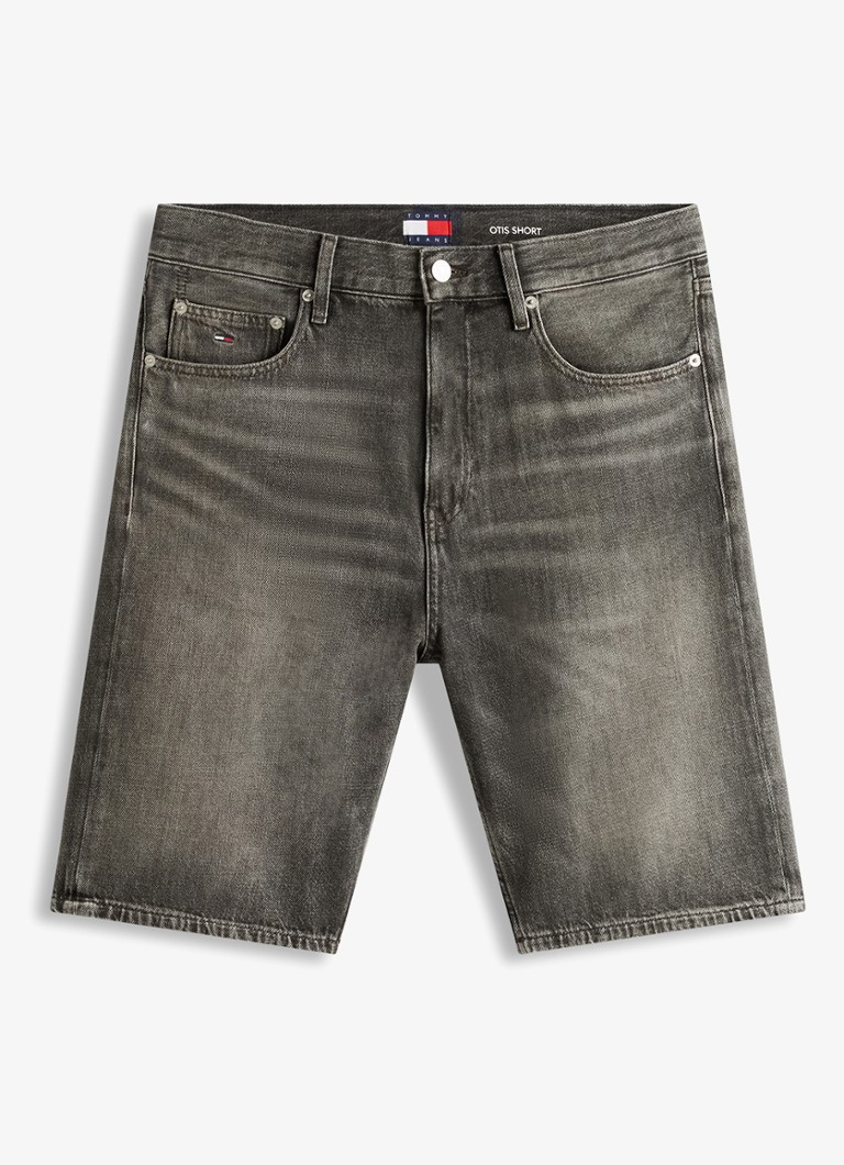 Tommy Hilfiger Heren Korte broek van denim in de kleur Middengrijs