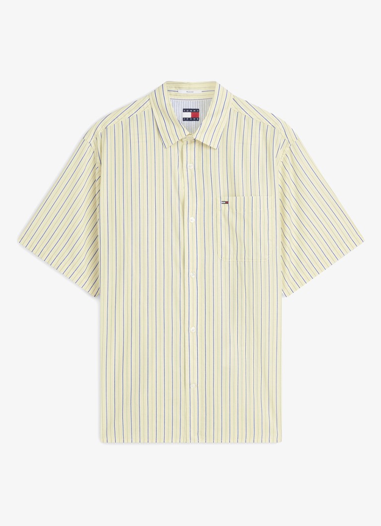 Tommy Hilfiger Heren Regular fit overhemd met streepprint in de kleur Lichtgeel