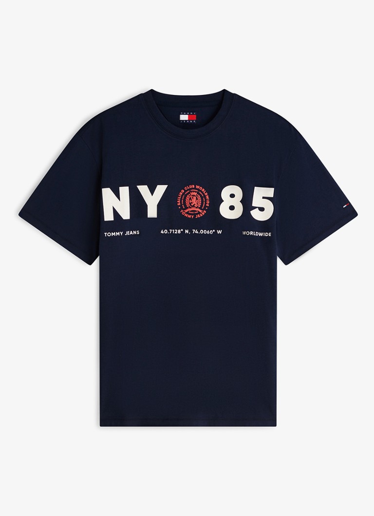 Tommy Hilfiger Heren T-shirt met logo in de kleur Dark Night Navy-C1G