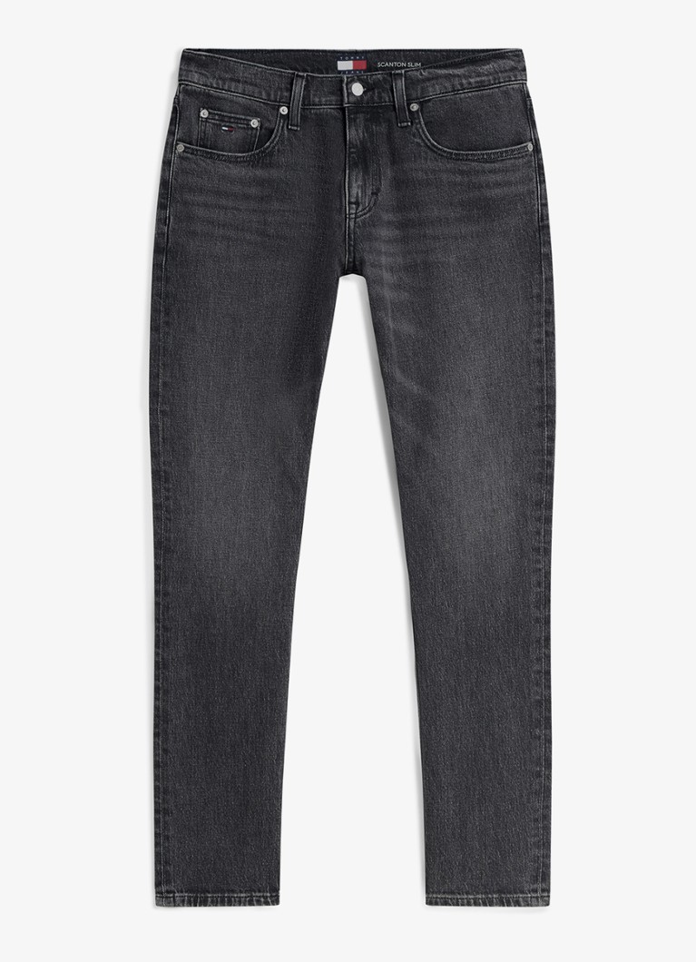 Tommy Hilfiger Heren Slim fit jeans met gekleurde wassing in de kleur Zwart