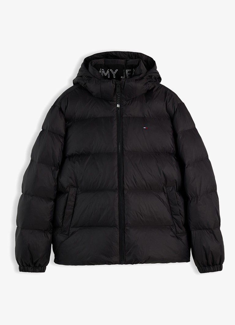 Tommy Hilfiger Heren Puffer jas met donsvulling in de kleur Zwart