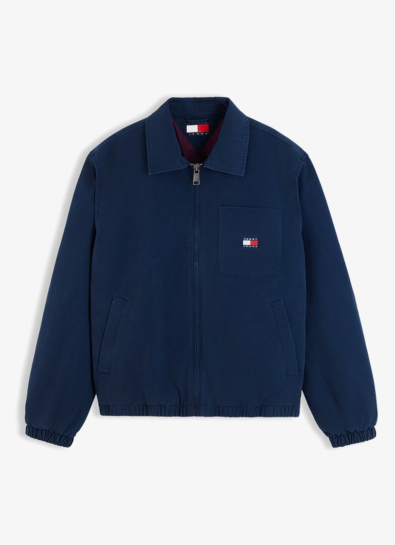 Tommy Hilfiger Heren Jack met logoborduring in de kleur Donkerblauw