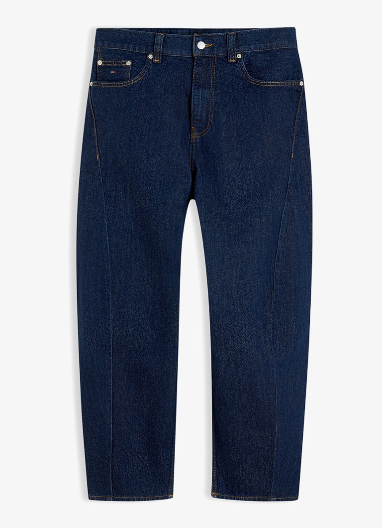 Tommy Hilfiger Heren Mid waist straight fit jeans met donkere wassing in de kleur Denim