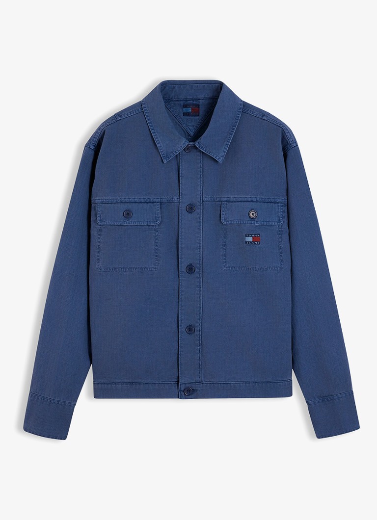 Tommy Hilfiger Heren Overshirt van denim in de kleur Donkerblauw