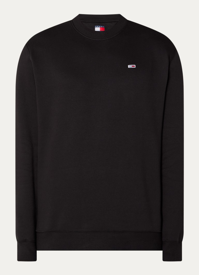 Tommy Hilfiger Heren Sweater met logoborduring in de kleur Zwart
