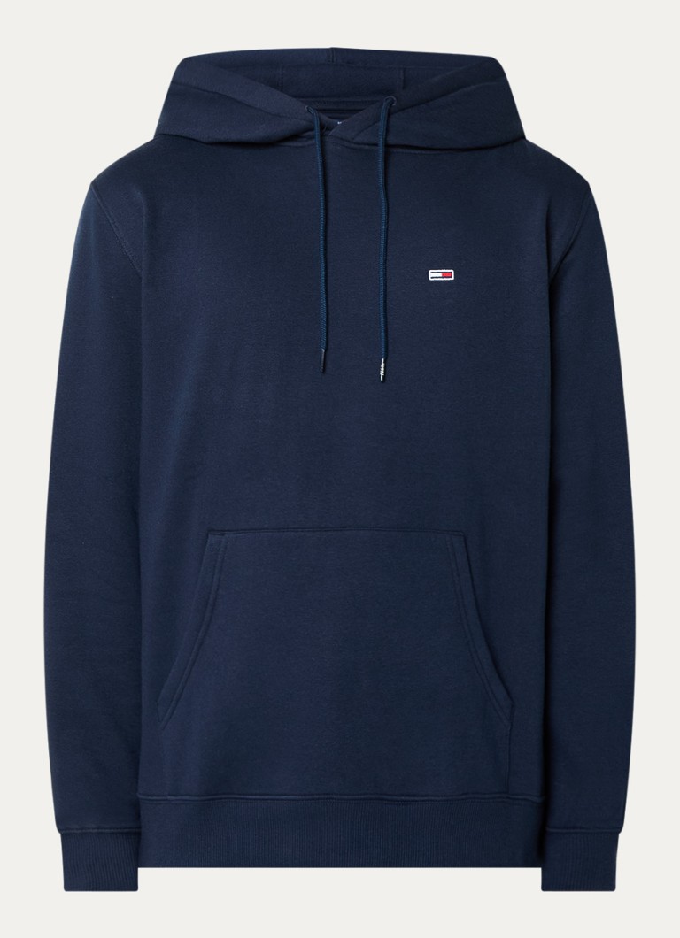 Tommy Hilfiger Heren Hoodie met gemêleerd dessin en logoborduring in de kleur Donkerblauw
