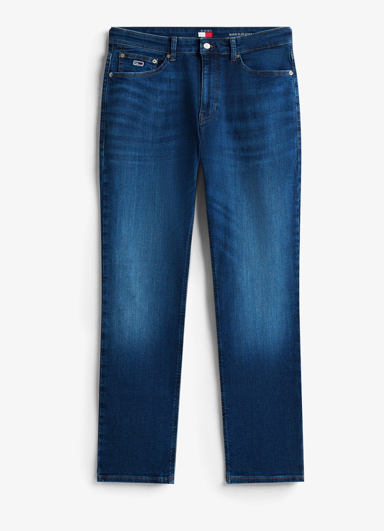 Tommy Hilfiger Heren Straight leg jeans met medium wassing in de kleur Denim