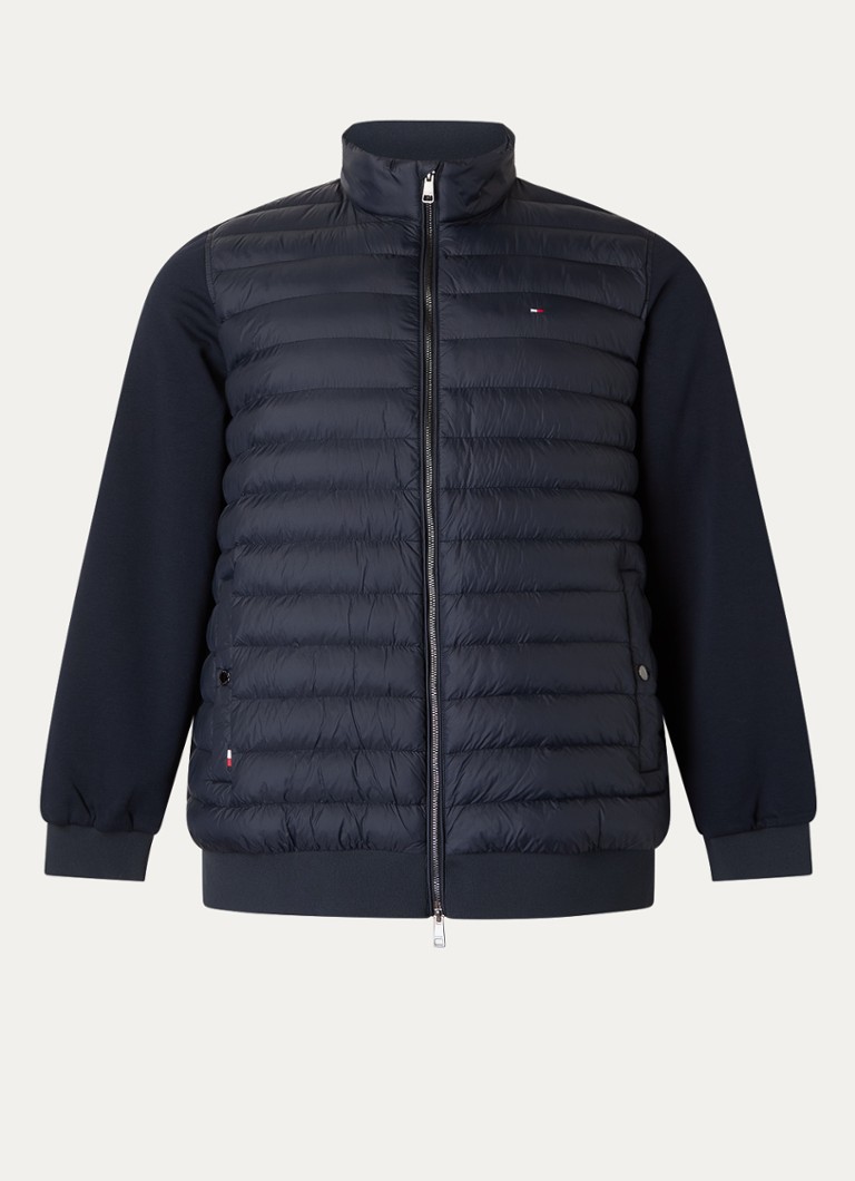 Tommy Hilfiger Heren Sweatvest met gewatteerd voorpand en logoborduring in de kleur Donkerblauw