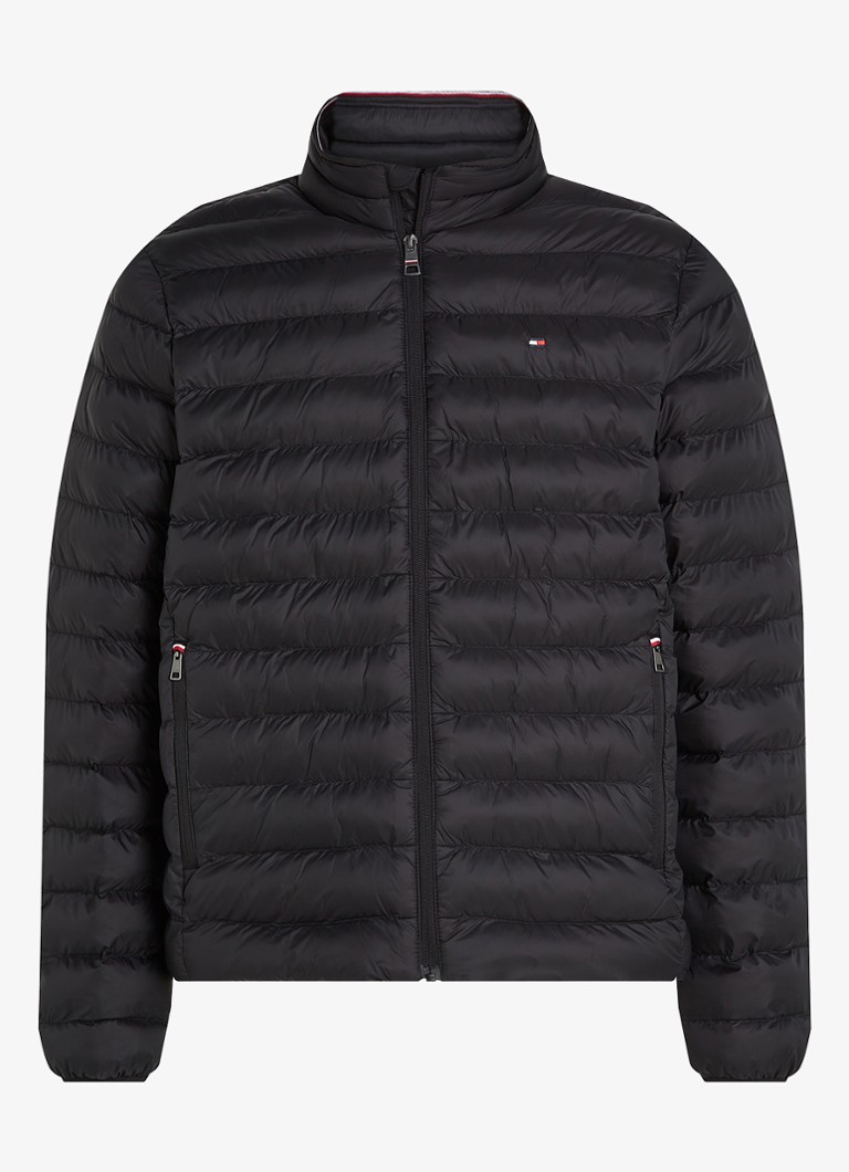 Tommy Hilfiger Heren Gewatteerd jack met ritszakken in de kleur Zwart