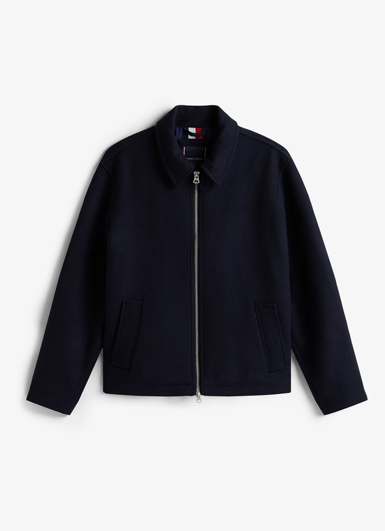 Tommy Hilfiger Heren Jack in wolbend met steekzakken in de kleur Blauw
