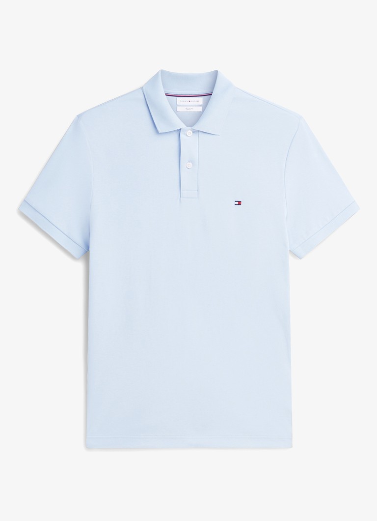 Tommy Hilfiger Heren Regular fit polo met logo in de kleur Breezy Blue-C1O / Blauw