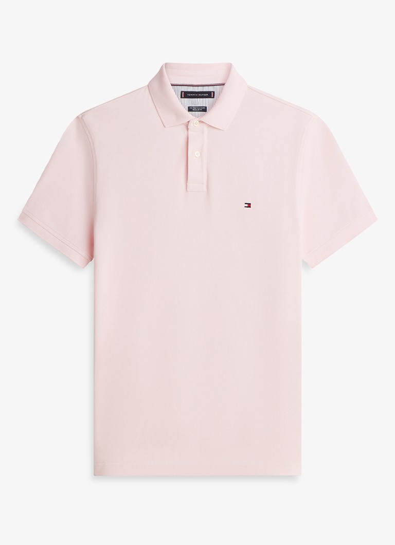 Tommy Hilfiger Heren Core regular fit polo van piqué katoen met logoborduring in de kleur Pink Lily-TPB