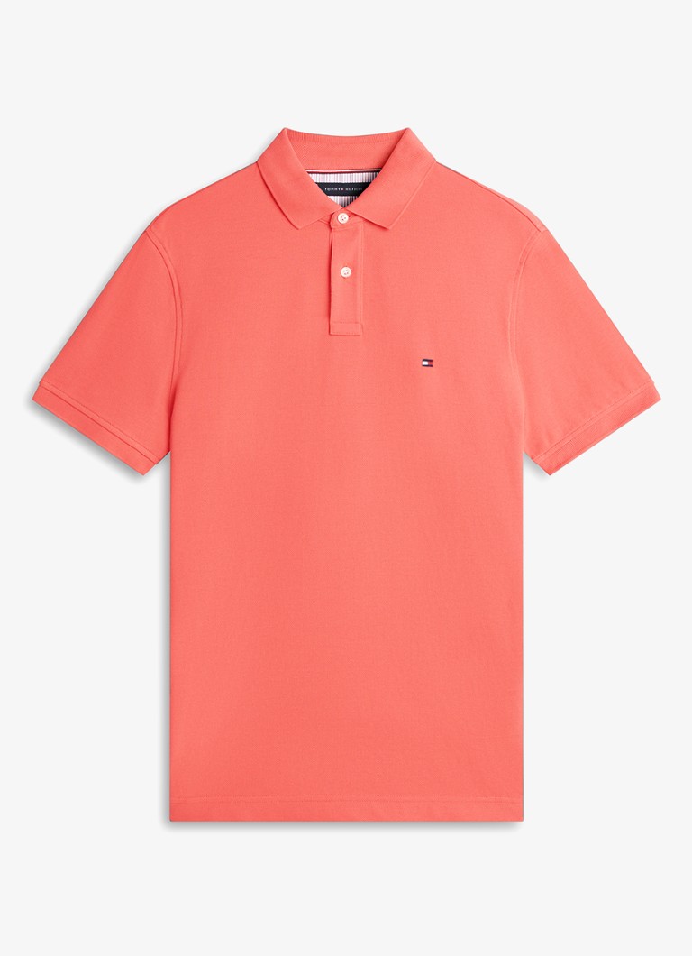 Tommy Hilfiger Heren Core regular fit polo van piqué katoen met logoborduring in de kleur Vintage Red