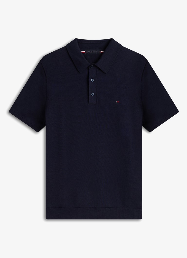 Tommy Hilfiger Heren Regular fit polo met logoborduring in de kleur Blauw