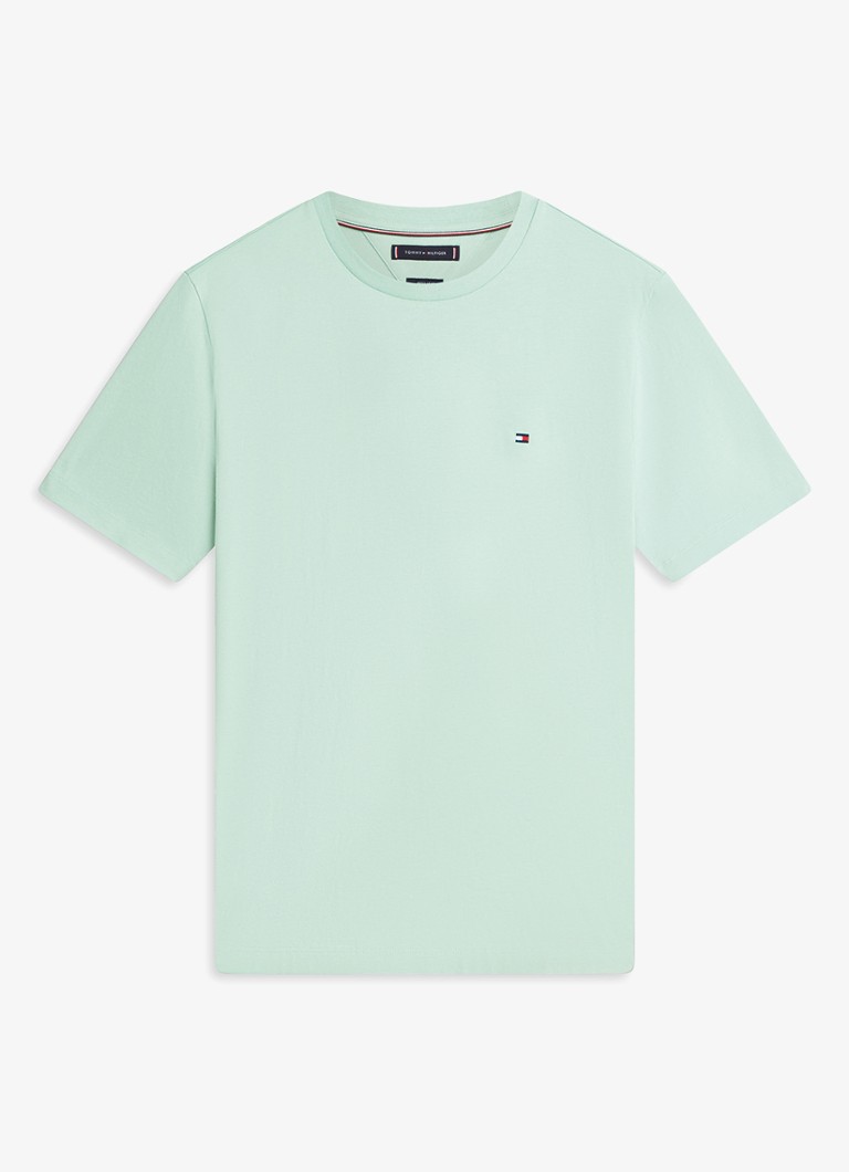 Tommy Hilfiger Heren T-shirt met logo in de kleur Crushed Mint