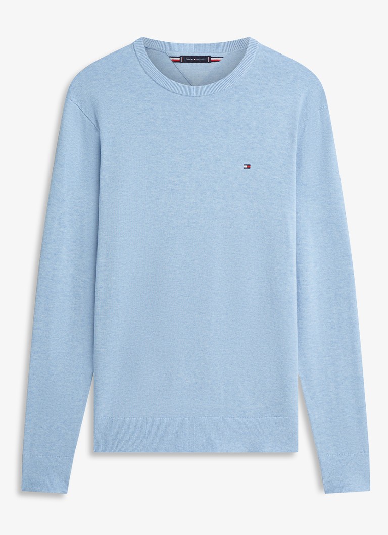 Tommy Hilfiger Heren Pullover met logo in de kleur Lichtblauw