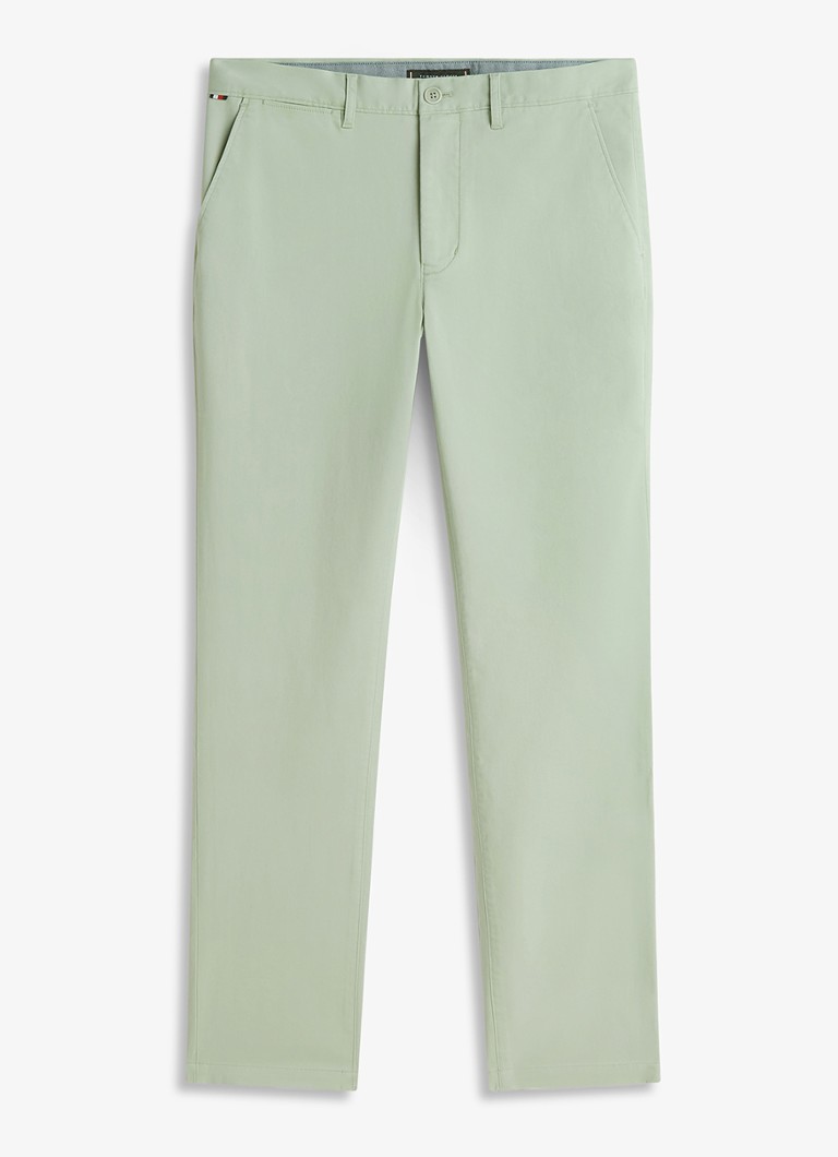 Tommy Hilfiger Heren Straight fit chino met steekzakken in de kleur Lichtgroen