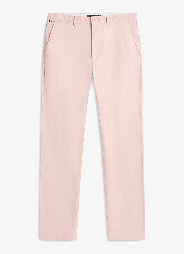 Tommy Hilfiger Heren Straight fit chino met steekzakken in de kleur Roze