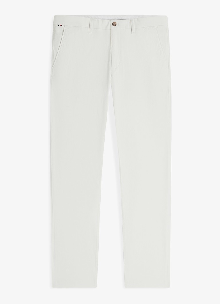 Tommy Hilfiger Heren Straight fit chino met steekzakken in de kleur Ivoor