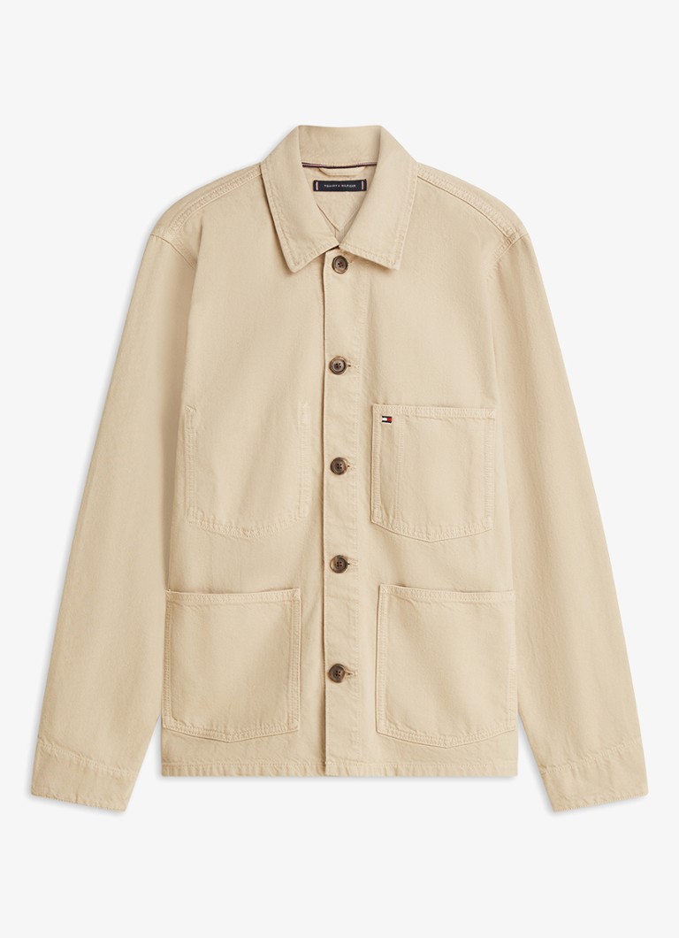 Tommy Hilfiger Heren Spijkerjas met borstzak in de kleur Camel