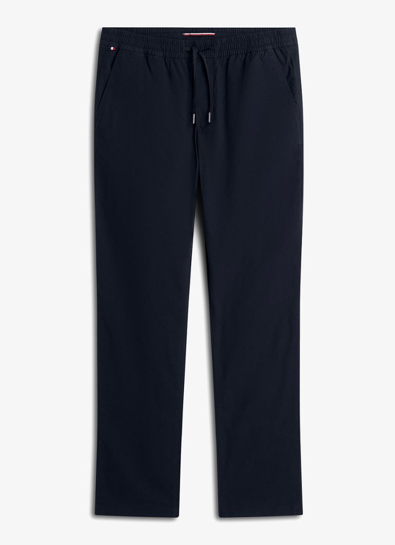 Tommy Hilfiger Heren Straight leg chino met trekkoord in de kleur Donkerblauw