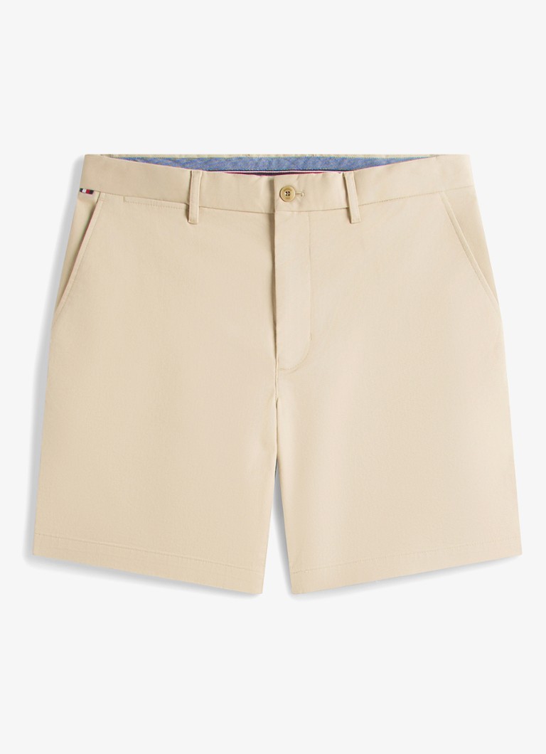 Tommy Hilfiger Heren Straight fit korte chino in katoenblend in de kleur Beige