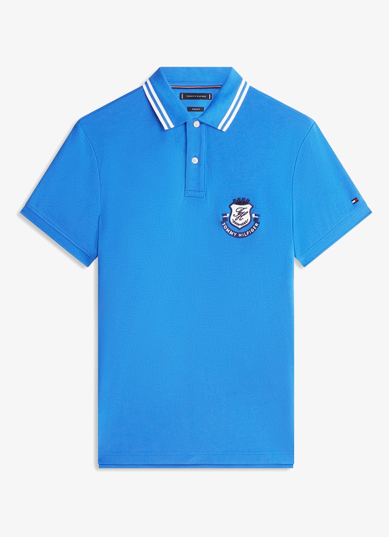 Tommy Hilfiger Heren Regular fit polo met logoborduring in de kleur Royaalblauw
