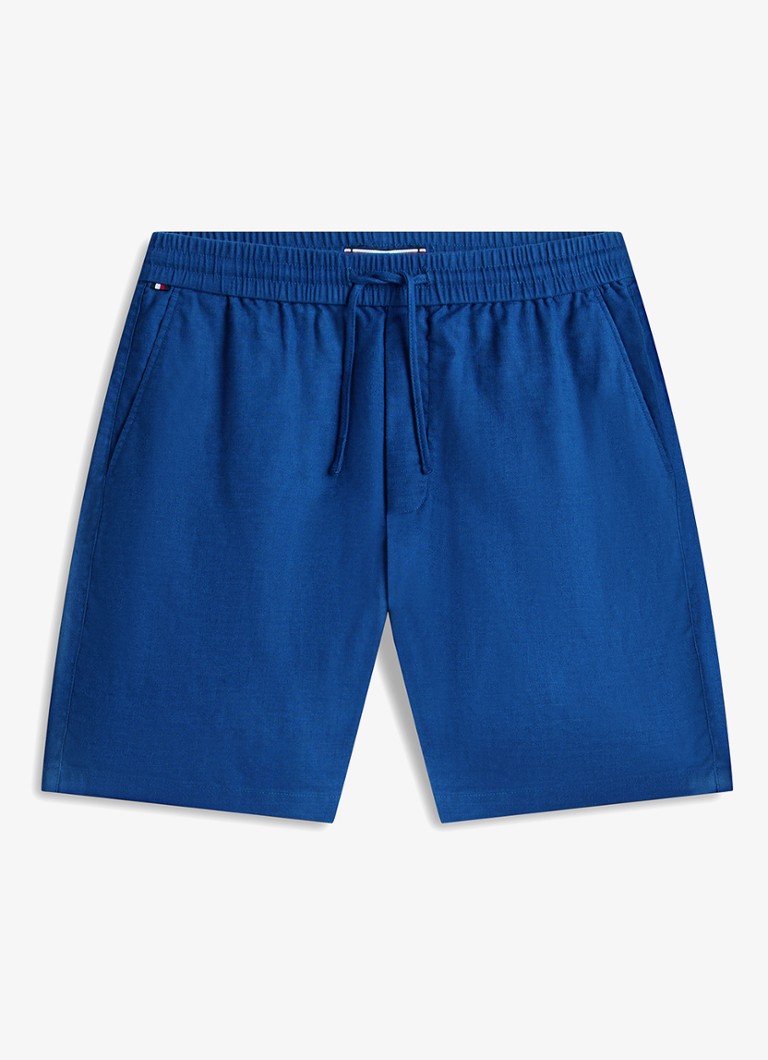 Tommy Hilfiger Heren Korte broek in linnenblend in de kleur Jeans