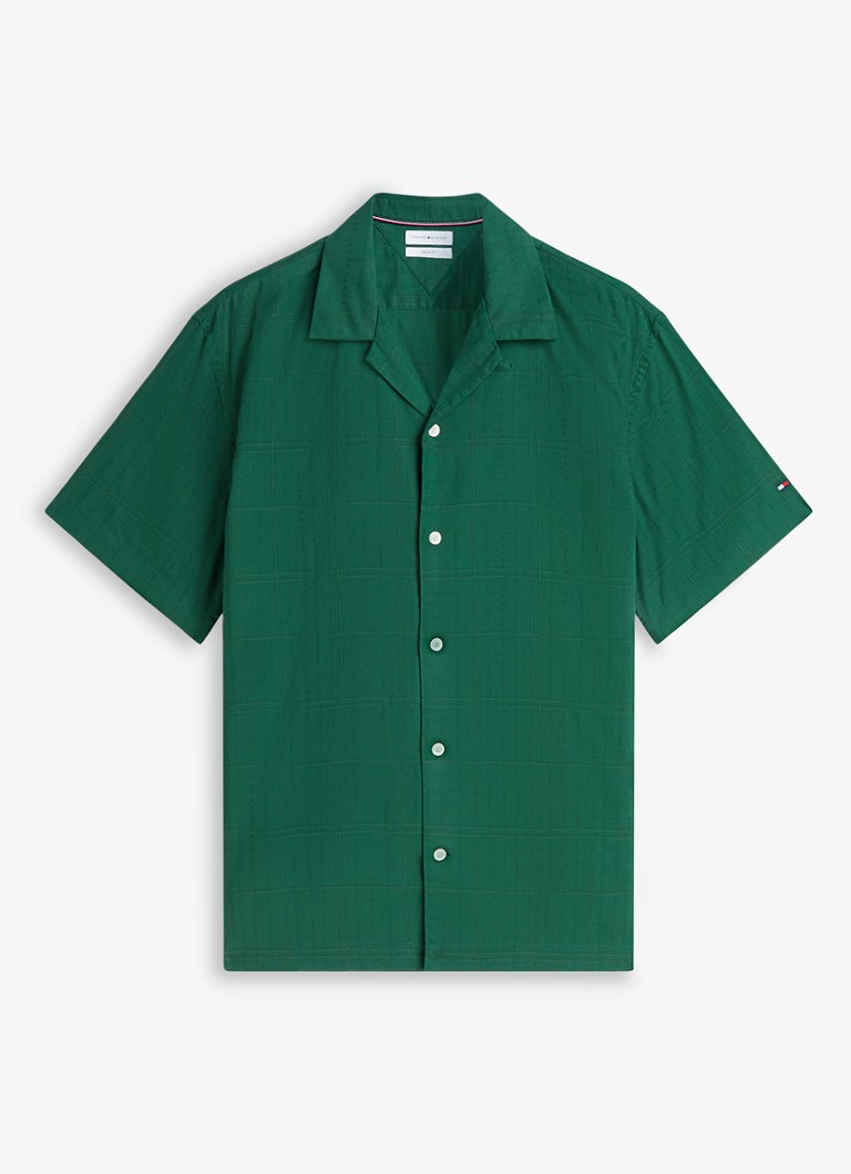 Tommy Hilfiger Heren Regular fit overhemd met ruitdessin in de kleur Mosgroen