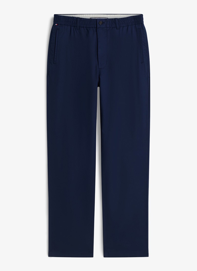 Tommy Hilfiger Heren Tapered fit pantalon met steekzakken in de kleur Donkerblauw