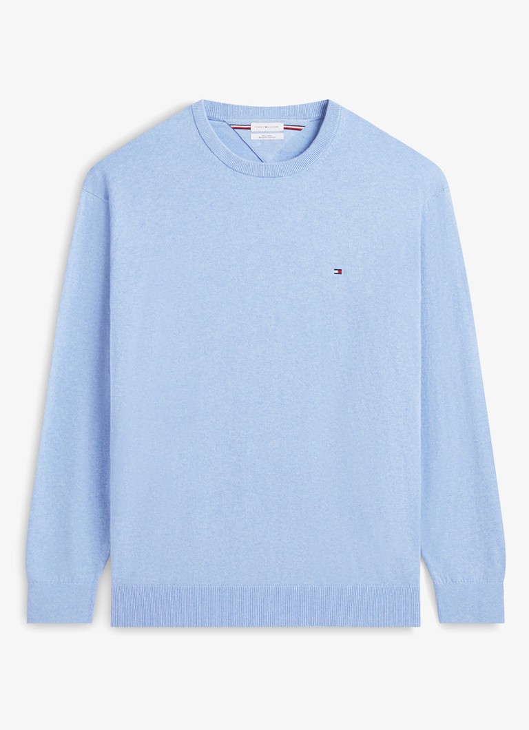 Tommy Hilfiger Heren Fijngebreide pullover in kasjmierblend in de kleur Lichtblauw