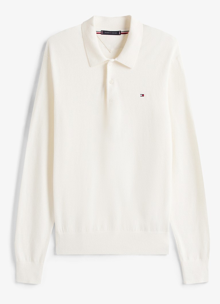 Tommy Hilfiger Heren Fijngebreide regular fit polo in kasjmierblend met logo in de kleur