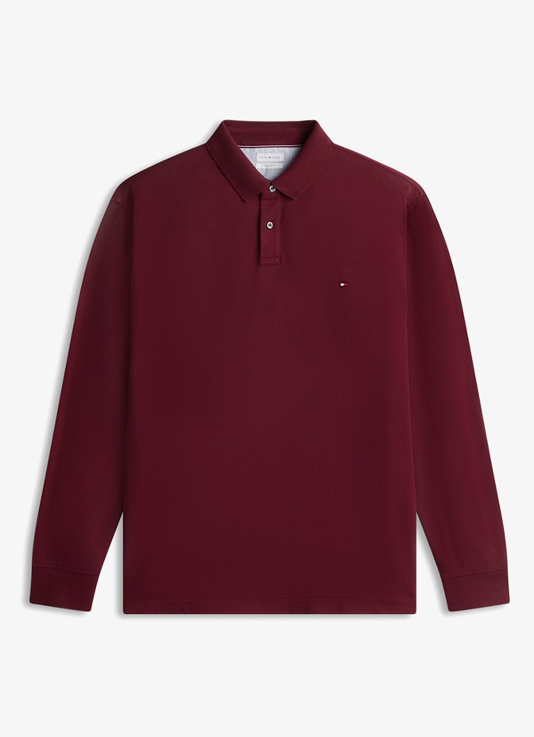 Tommy Hilfiger Heren Plus 1985 regular fit polo met logo in de kleur Bordeauxrood