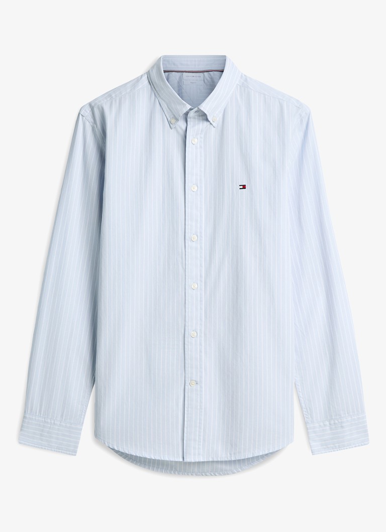 Tommy Hilfiger Heren Regular fit overhemd met streepprint in de kleur Lichtblauw