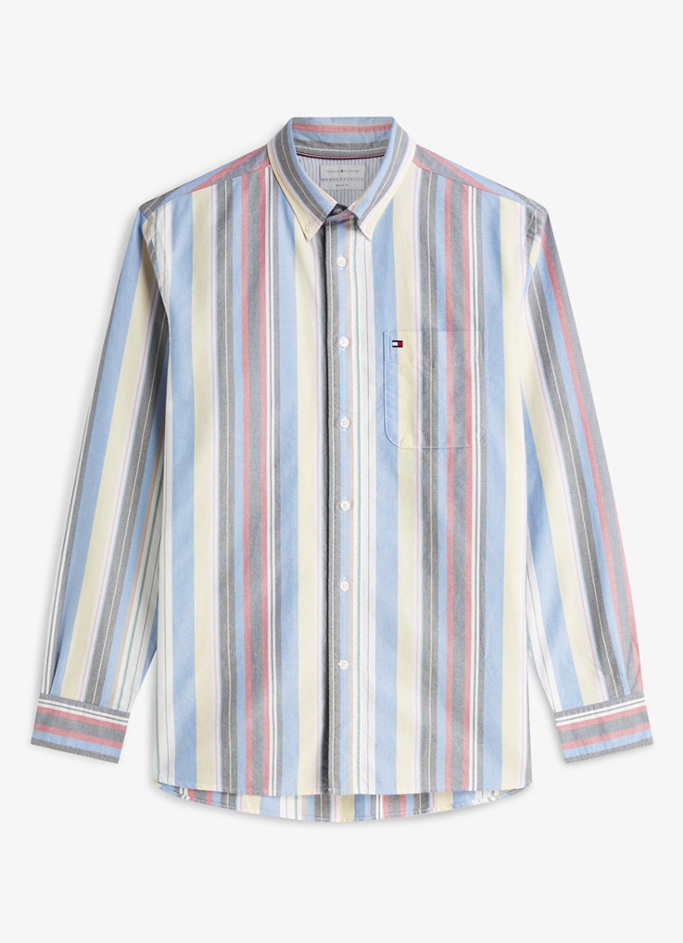 Tommy Hilfiger Heren Relaxed fit overhemd met streepprint in de kleur Blauw