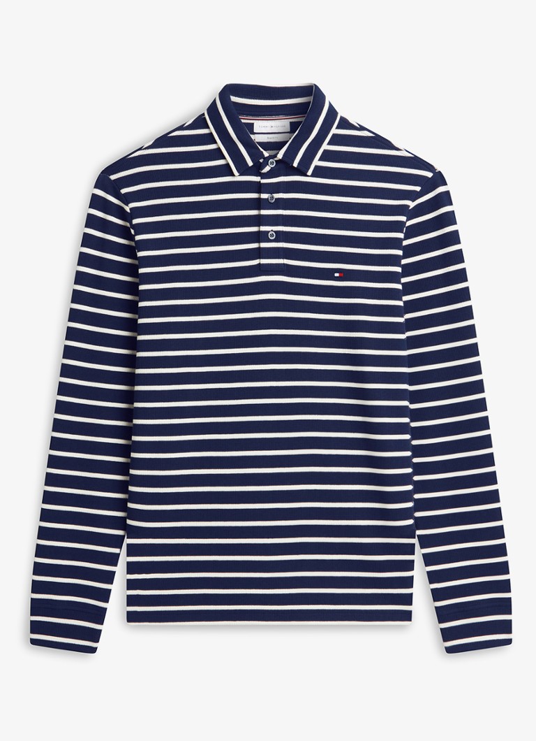 Tommy Hilfiger Heren Regular fit polo met streepprint in de kleur Donkerblauw