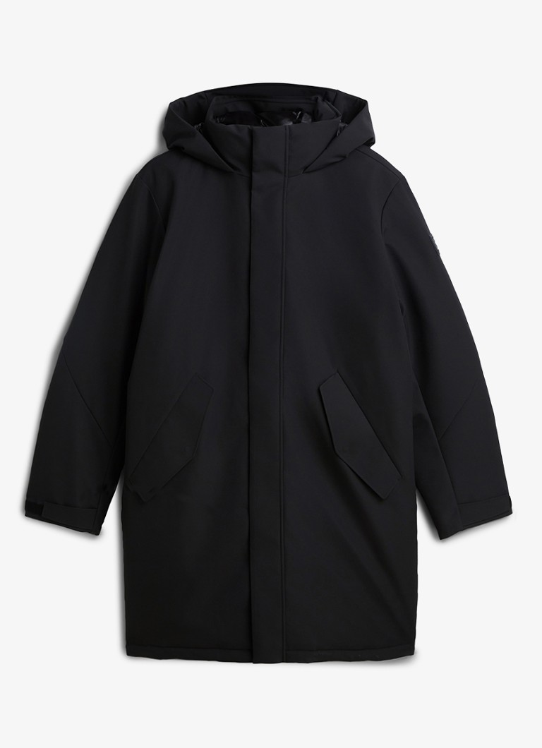 Tommy Hilfiger Heren Gewatteerde parka met klepzakken in de kleur Zwart