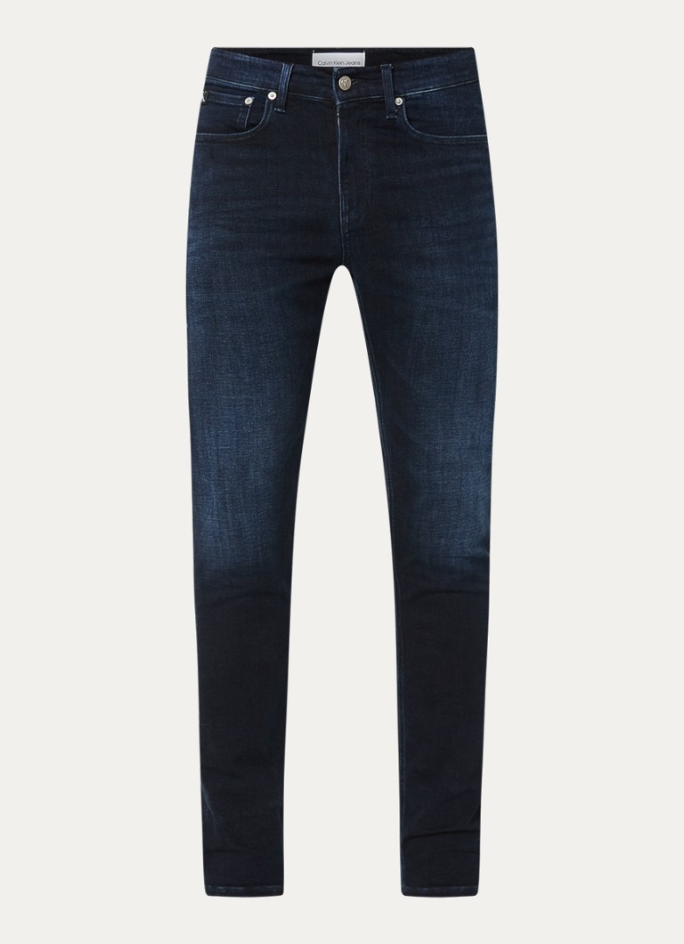 Calvin Klein Heren Skinny jeans met donkere wassing in de kleur Indigo