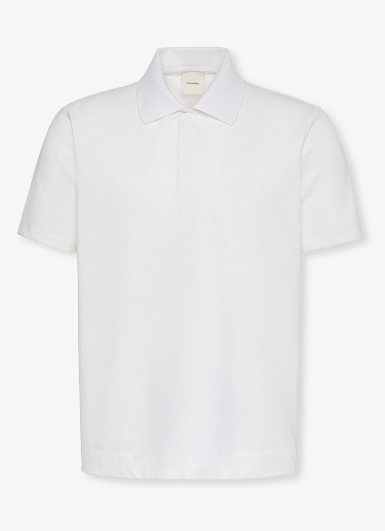 Calvin Klein Heren Regular fit polo van piqué katoen in de kleur Wit