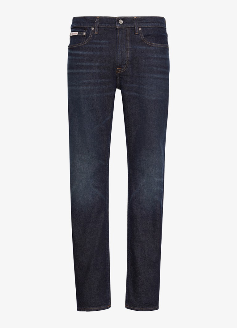 Calvin Klein Heren Straight leg jeans met steekzakken in de kleur Donkerblauw
