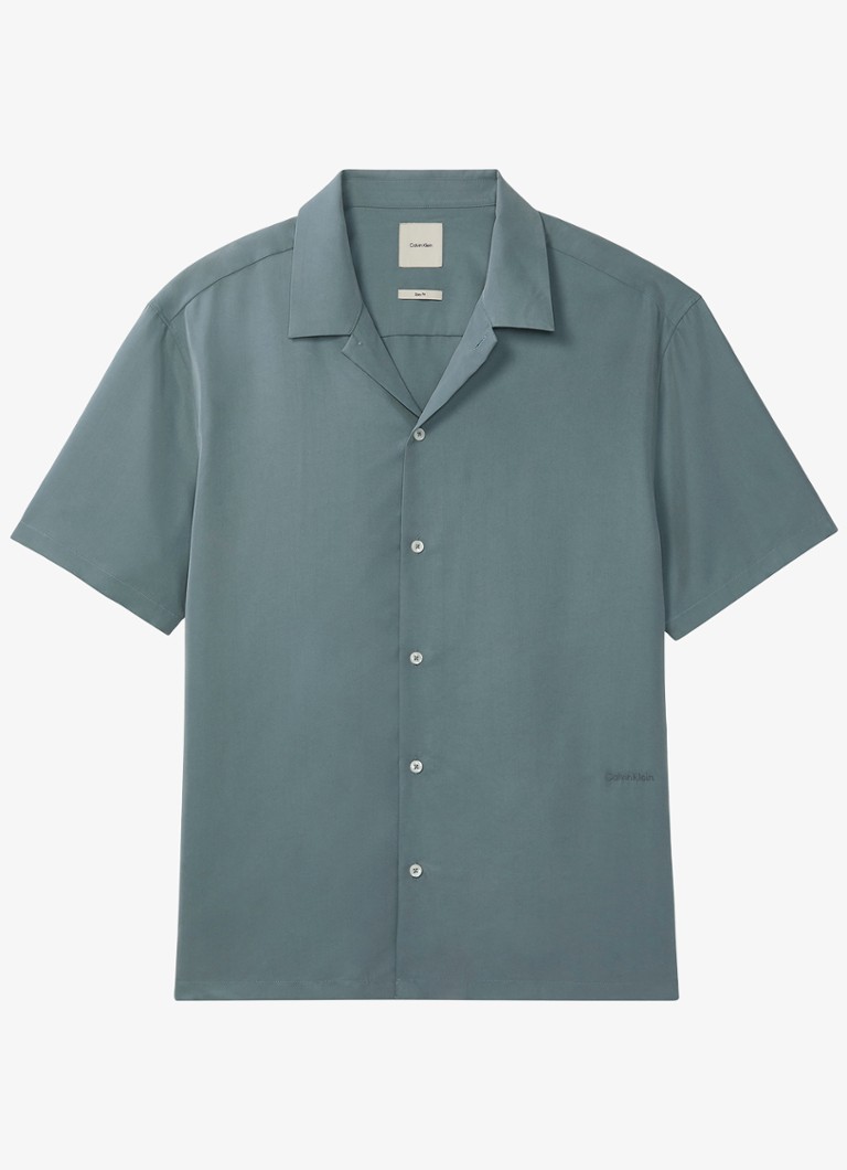Calvin Klein Heren Overhemd met logoborduring in de kleur Lichtgrijs